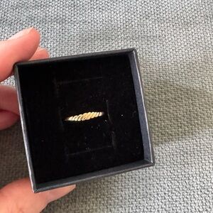 14k Gold croissant Twisted Ring